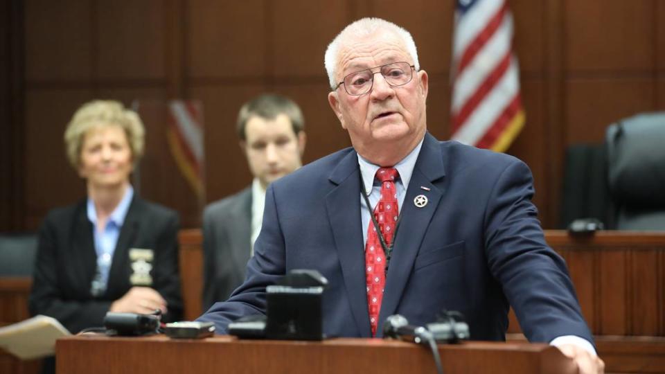 US Marshal Norman Arflack speaks on results of the joint operation between Fayette County Sheriff’s Office, US Marshals Service and KY Department of Corrections on a two-day joint operation ensuring compliancy among supervised registered sex offenders within Fayette County. August 10, 2022. Marcus Dorsey/mdorsey@herald-leader.com