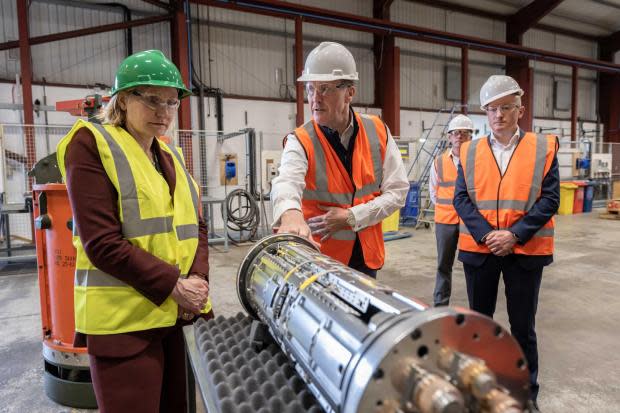 HeraldScotland: Offshore Energies UK chief executive Deirdre Michie, left, visits ProServ&#39;s engineering facility in Aberdeen Picture: OEUK