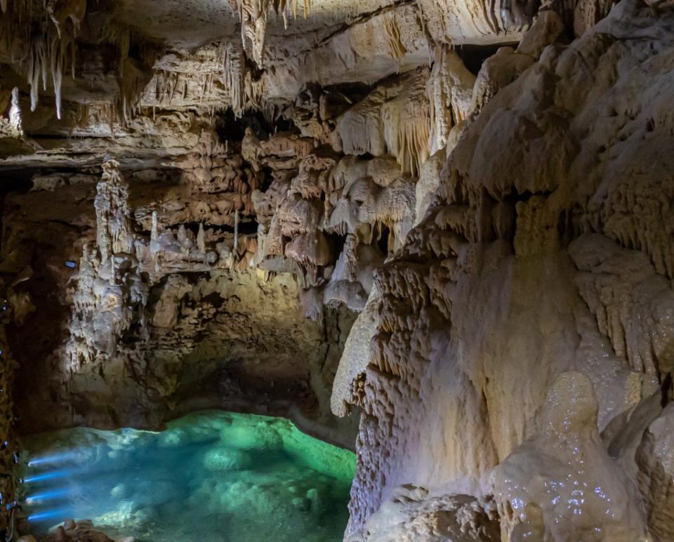 Inside the natural bridge caverns in San Antonio, Texas via Getty Images