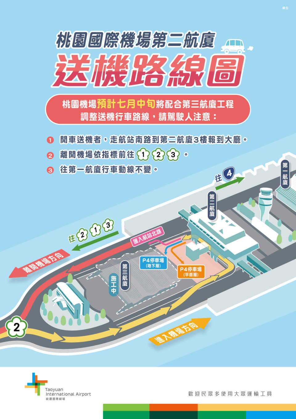 航站北路第二階段道路工程即將完工，預計7月中旬開通。圖：機場公司提供