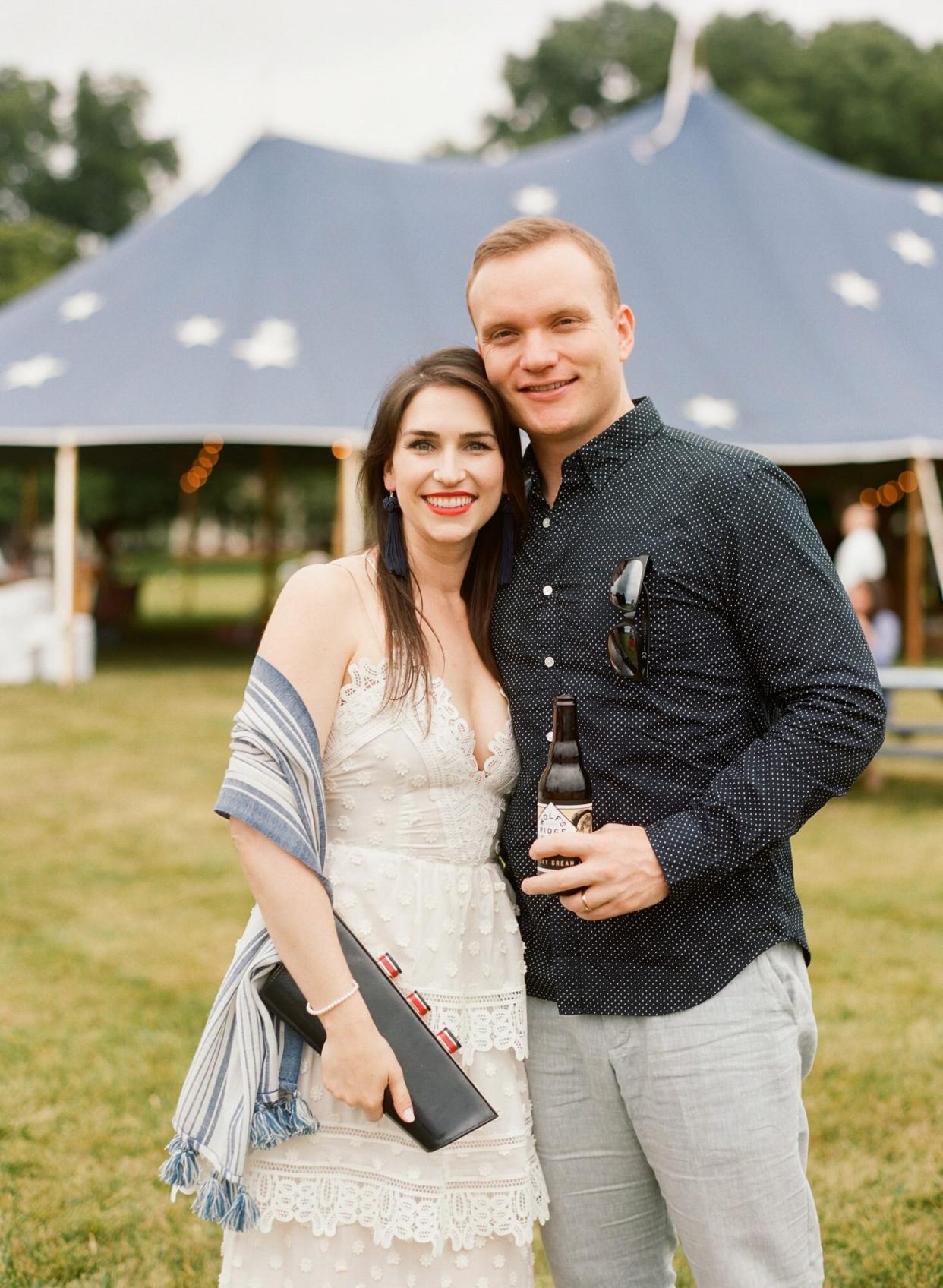 patriotic party couple portrait