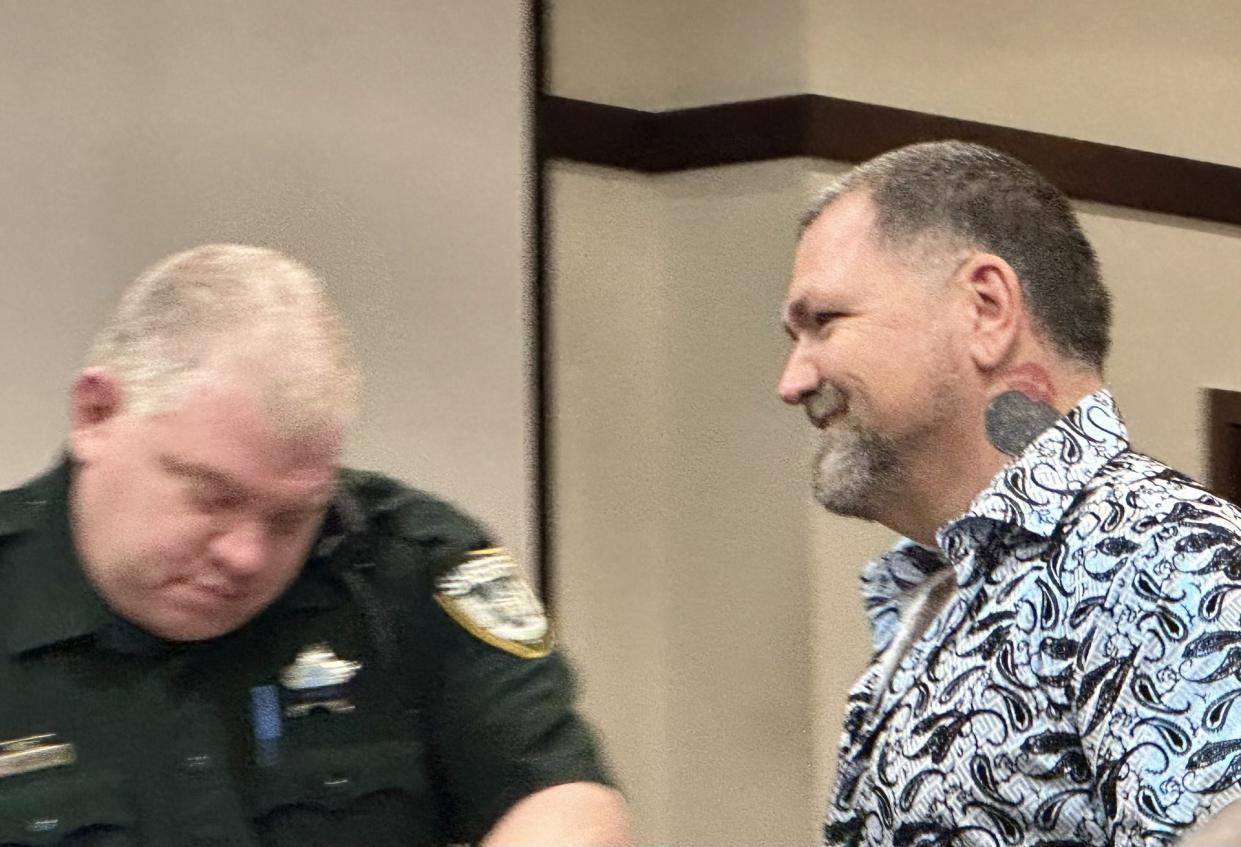 Charles D. "Chuck" Ogden, shown on Dec. 28, 2023, in a James Foxman Justice Center courtroom in Daytona Beach, is facing six new felony counts after prosecutors alleged Wednesday his Holly Hill business contracted for home renovations that he was not licensed to handle.