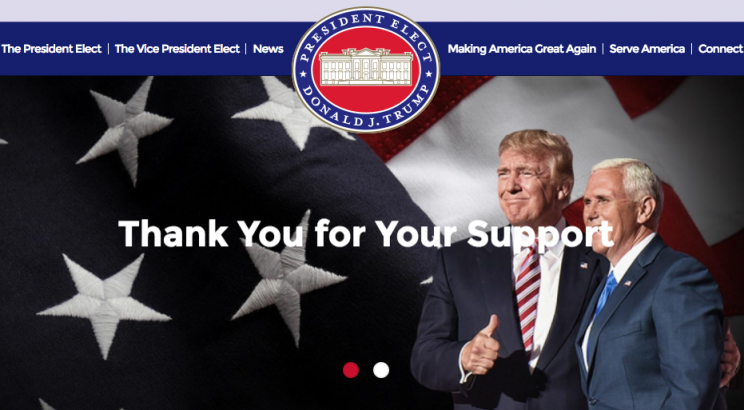 The GreatAgain.gov homepage.