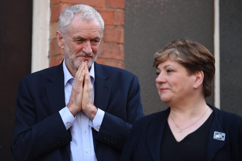 Jeremy Corbyn with shadow foreign secretary Emily Thornberry (AFP/Getty Images)