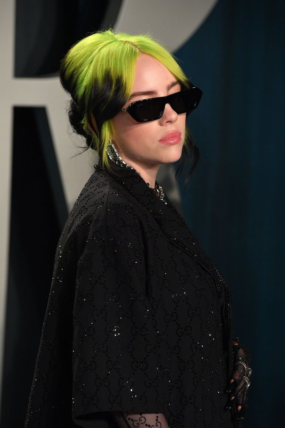 <p>Most people would totally be afraid to dye their roots neon green, but Billie went for it and the look didn't disappoint. Though the <a href="https://www.seventeen.com/beauty/celeb-beauty/a29713092/billie-eilish-mullet/" rel="nofollow noopener" target="_blank" data-ylk="slk:haircut was an accident;elm:context_link;itc:0;sec:content-canvas" class="link ">haircut was an accident</a>, she's been rocking the style ever since. </p>