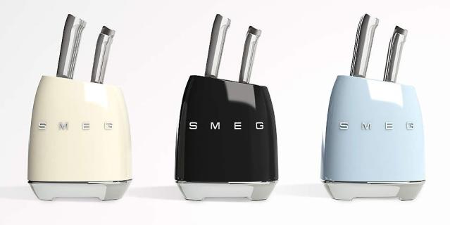 Smeg 50's Retro Style Black Knife Block Set