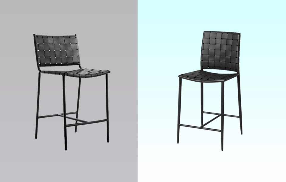 two black counter stools