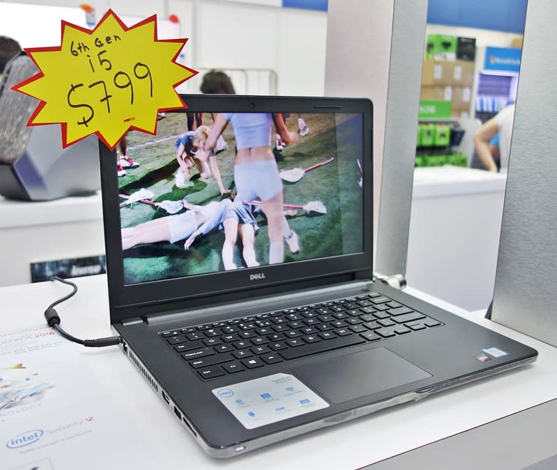 The Dell Inspiron 3000, priced at $799, features an Intel Core i5-6400 “Skylake” CPU, with 4GB of system memory. Its discrete NVIDIA GeForce GT 705 graphics card offers video connectivity options of a dual-link DVI-I port, a HDMI connector, and a D-Sub port. Do note the maximum resolution supported by the card maxes out at 2,560 x 1,080 pixels; however, the Dell system doesn’t come with a bundled display. It does come with a 1-year subscription to McAfee LiveSafe, and a 1-year InHome Service.