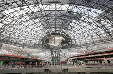 The inner view of the terminal hall of new Daxing Airport constructed on the outskirts of Beijing, China October 16, 2017. REUTERS/Jason Lee