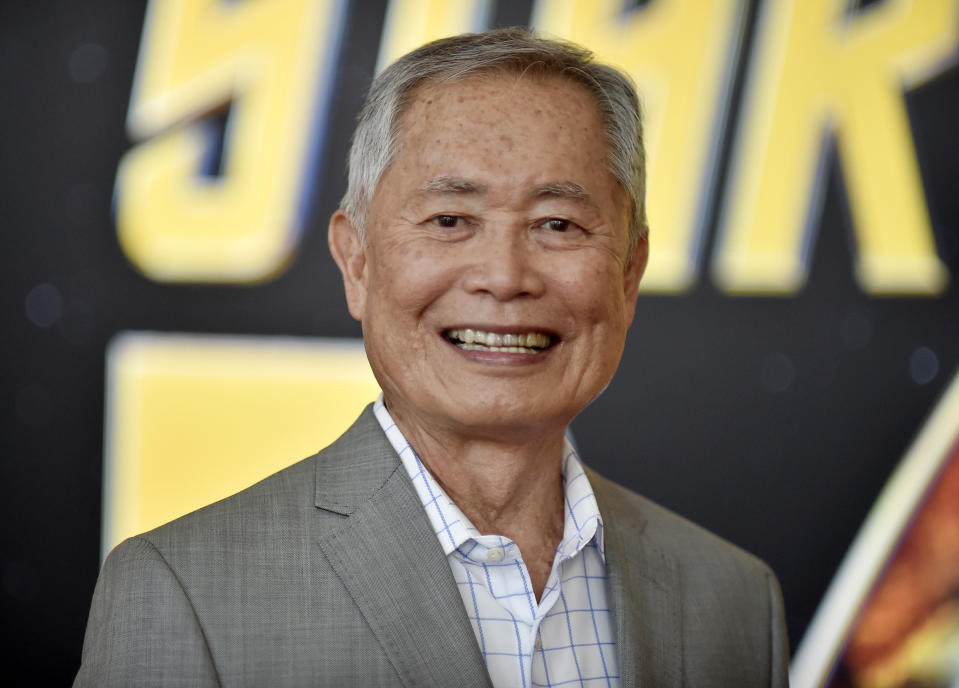 FILE - George Takei arrives at the Star Trek Day celebration in Los Angeles on Sept. 8, 2021. (Photo by Richard Shotwell/Invision/AP, File)