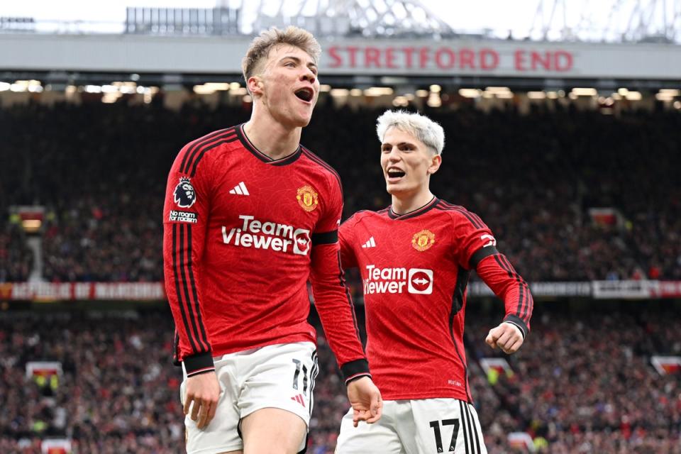 Match-winners: Rasmus Hojlund and Alejandro Garnacho were both on target for Manchester United (Getty Images)