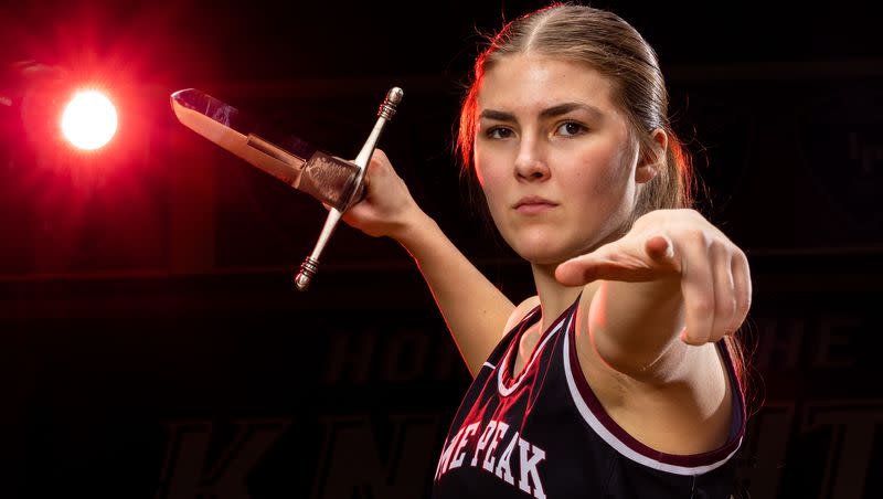 Lone Peak’s Kailey Woolston poses for Ms. Basketball portraits in Highland on Monday, March 13, 2023.