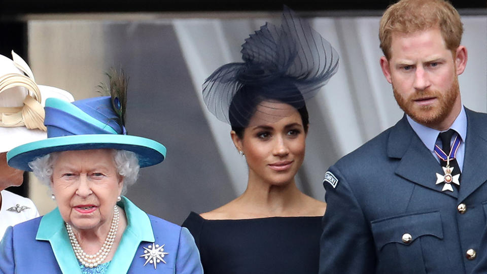 The Queen has seemingly referenced Harry and Meghan during her Commonwealth Day address hours before their Oprah Winfrey interview. Photo: Getty