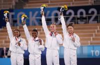 <p>Also after the all-around team final, Biles told reporters what she <a href="https://people.com/sports/tokyo-olympics-simone-biles-chose-to-pull-out-of-team-final-what-she-told-teammates/" rel="nofollow noopener" target="_blank" data-ylk="slk:said to her teammates about her withdrawal;elm:context_link;itc:0;sec:content-canvas" class="link ">said to her teammates about her withdrawal</a>. "You have done all the training, you can do this without me and it will be just fine," she advised Lee, Chiles and McCallum.</p> <p>Though the team did not win gold, Biles told reporters that she was "proud" of how the rest of the silver-winning squad performed. "For me, I'm proud for how the girls stepped up and did what they had to do. I owe this to the girls, it has nothing to do with me. I am very proud of them," she said.</p> <p>"It was definitely something that was unexpected," Chiles said at the press conference with Biles and their teammates. "We were kind of emotional when we found out that she wasn't going to continue and, you know, we always kind of put our minds in a great position. Because at the end of the day, we're out there to show what we needed to show and we went out there and did what we did."</p> <p>Lee agreed: "There was definitely a lot of emotions running through all of our heads, but I'm really proud that we were able to step up to the plate and do what we needed to do. It's very hard to lose a teammate, especially at the Olympic Games."</p>