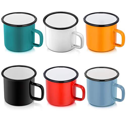 4) P&P CHEF Enamel Camping Coffee Mug (Set of 6)