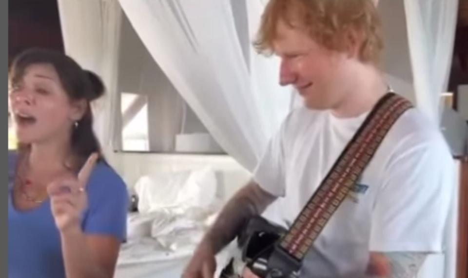 Imbruglia and Sheeran formed the unlikey duo (natalie imbruglia/instagram)