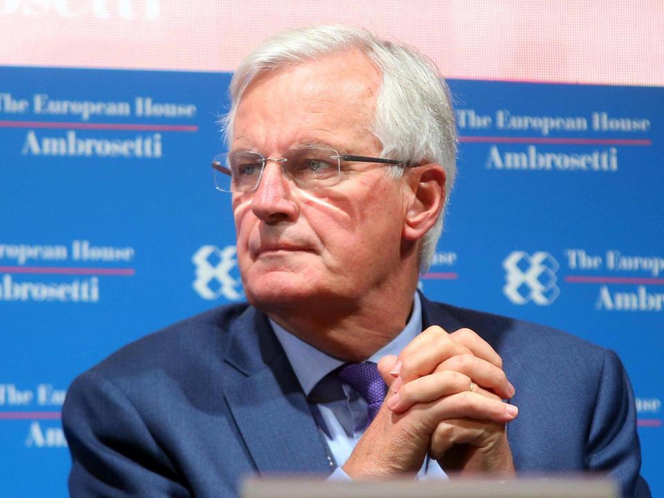 Mr Barnier has refused to discuss a future relationship with the UK until progress has been made on departure issues: EPA