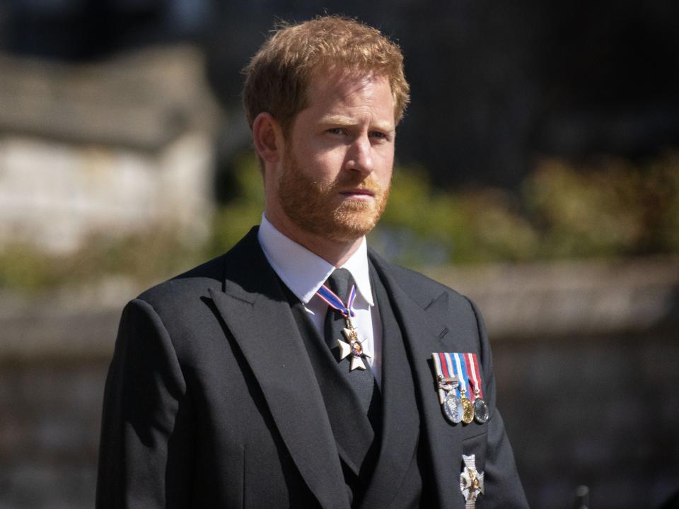 Prince Harry during the funeral of the Duke of Edinburgh (PA)
