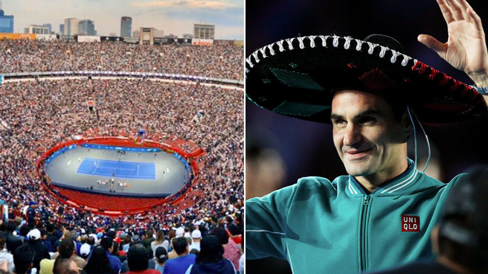 Roger Federer's exhibition match against Alexander Zverev drew the biggest crowd ever seen at a tennis match.