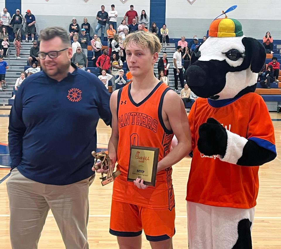 Bradenton Christian School's Jaden Baker was named the Most Valuable Player in the boys portion of the Chick-fil-A Classic on Saturday at Bradenton Christian School.