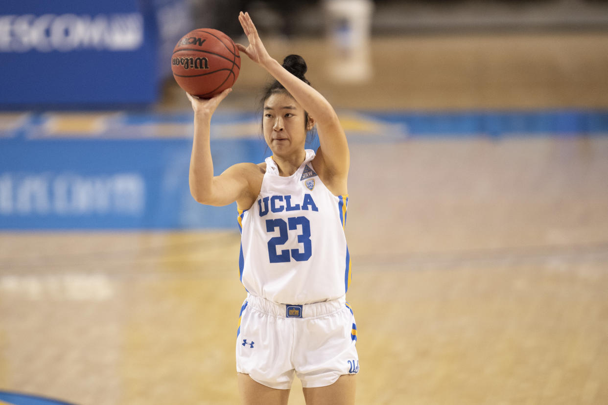  UCLA Bruins guard Natalie Chou (23) during an NCAA basketball game against the Arizona State Sun Devils on Friday, Jan. 29, 2021 in Los Angeles. (Photo by Kyusung Gong/Icon Sportswire via Getty Images)