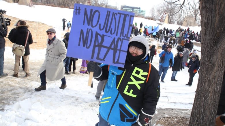 Winnipeg rally calls for 'justice for the family of Colten Boushie' following not-guilty verdict