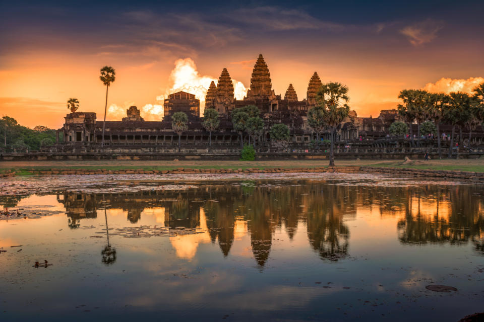 Sunset over Angor Wat.