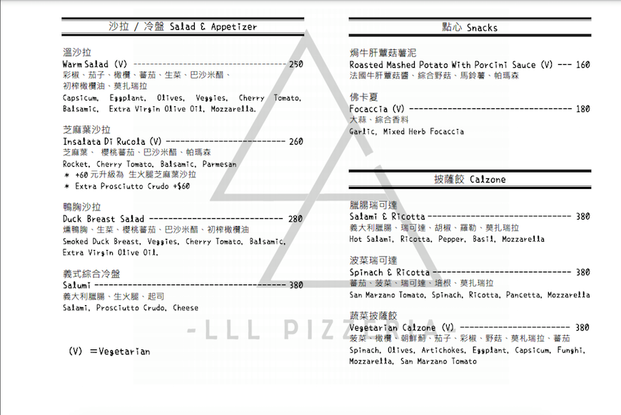 桃園｜LLLpizzeria 參角披薩坊