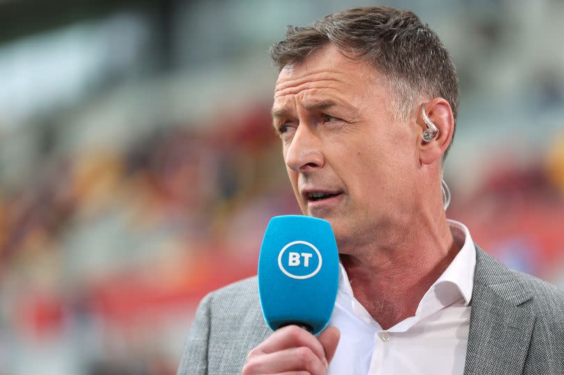 Chris Sutton, working as a pundit for BT Sport