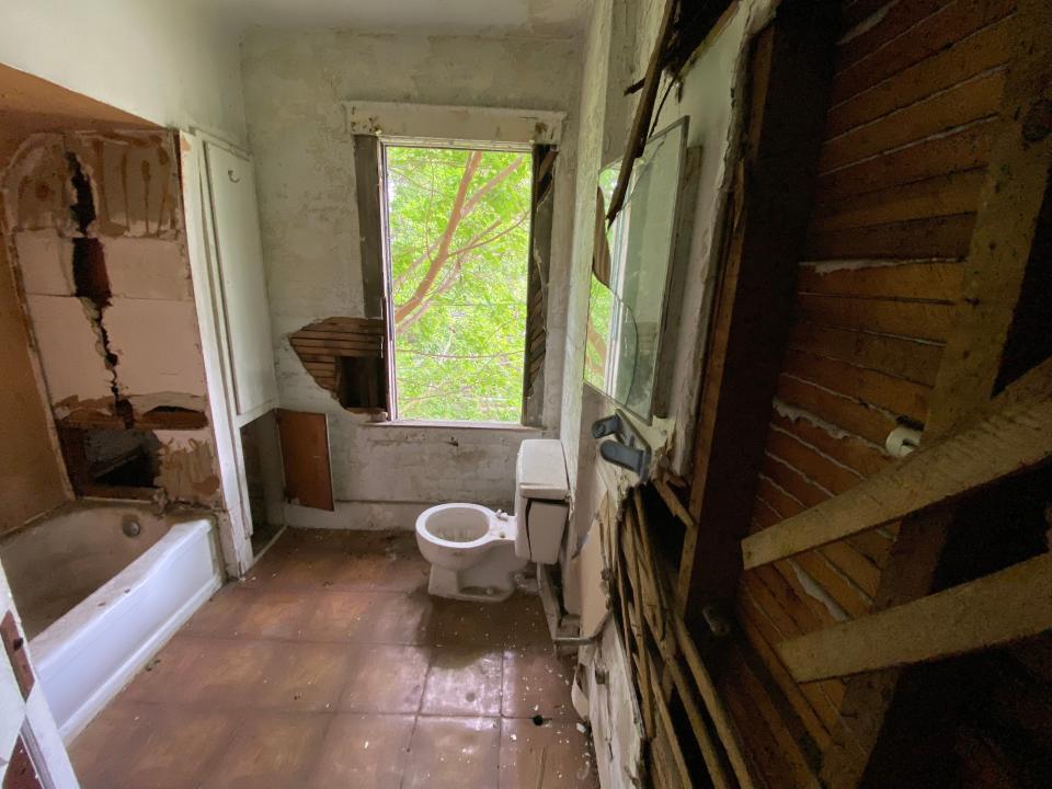 dilapidated bathroom at a house detroit land bank authority