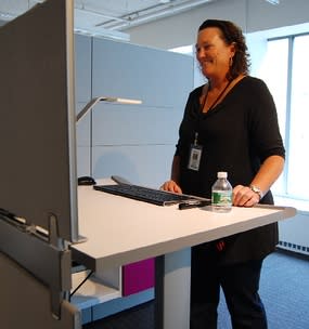 Melanie Redman on a treadmill desk (Olga Khazan)