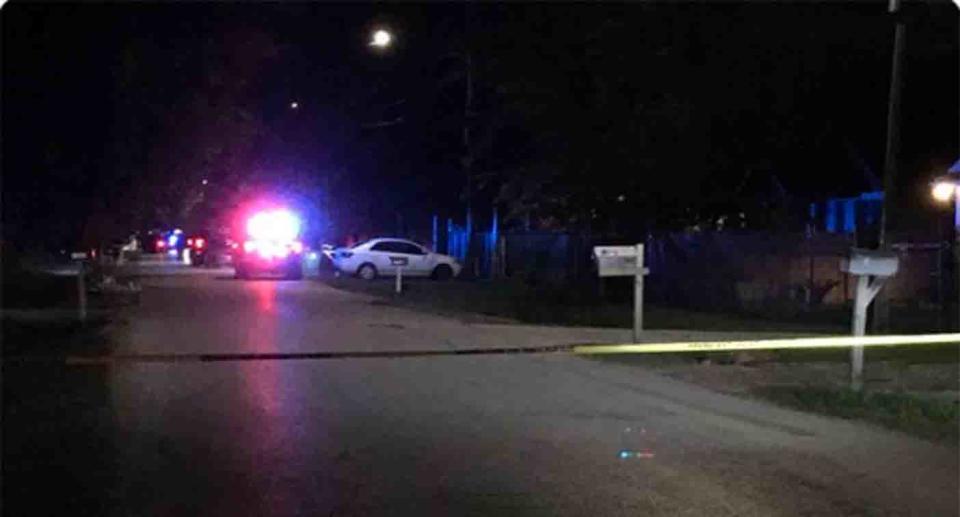 The scene in northeast Houston, where a man and his dog were run over and killed. Source: Houston Police Department / Twitter