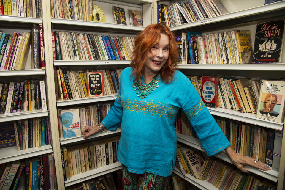 Pamela Des Barres poses before her creative writing workshop in 2018. (Amy Harris/Invision/AP)