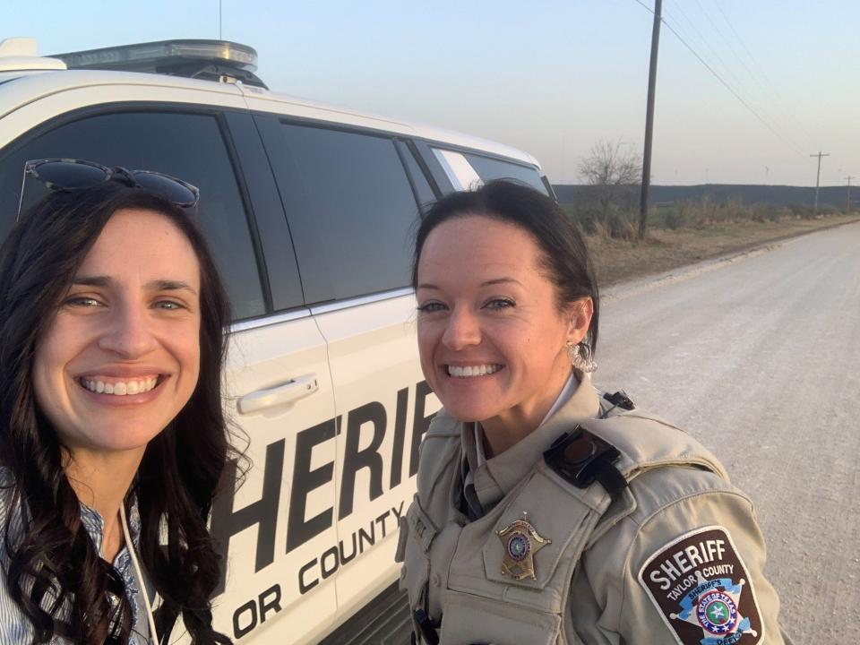 Public Service Reporter Diana Groom (left) shadows Taylor County Sheriff's Deputy Sarah Steele on Jan. 18 to see what a day in her life looks like.