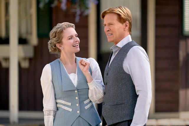 <p>Ricardo Hubbs / Hallmark / Courtesy Everett </p> Pascale Hutton and Jack Wagner in 'When Calls the Heart'
