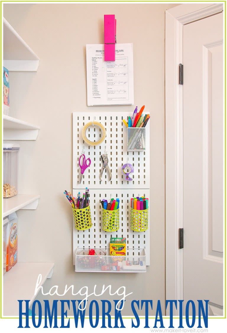 14) Hanging Art Supply Station