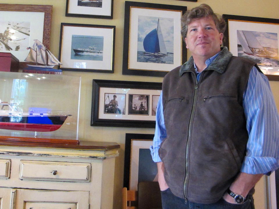 Teddy Turner, son of media magnate Ted Turner, poses for a photo inside his home in Mount Pleasant, S.C., on Tuesday, Jan. 22, 2012. Turner is now one of at least 10 Republicans and two Democrats seeking former U.S. Rep. Tim Scott’s old seat in a district reaching from the sea islands northeast of Charleston southwest to the gated communities on the resort of Hilton Head Island. (AP Photo/Bruce Smith)