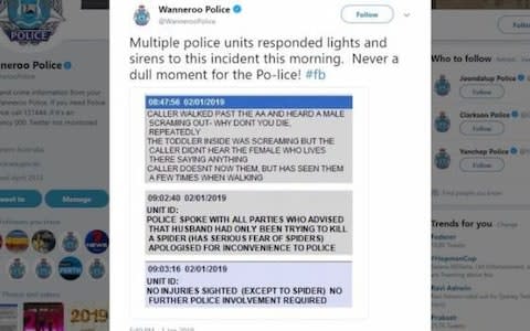 The now-deleted tweet by Wanneroo police