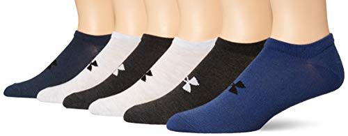 Under Armour Adult Essential Lite No Show Socks, 6-Pairs , Blue Assorted , Shoe Size: Mens 8-12, Womens 9-12 (Amazon / Amazon)