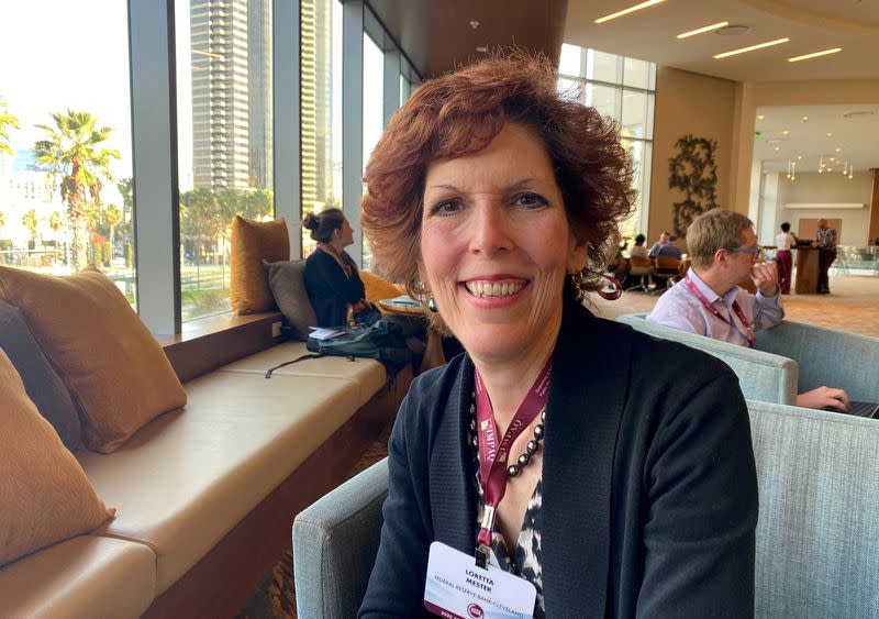 FILE PHOTO: Cleveland Federal Reserve President Loretta Mester poses during an interview in San Diego