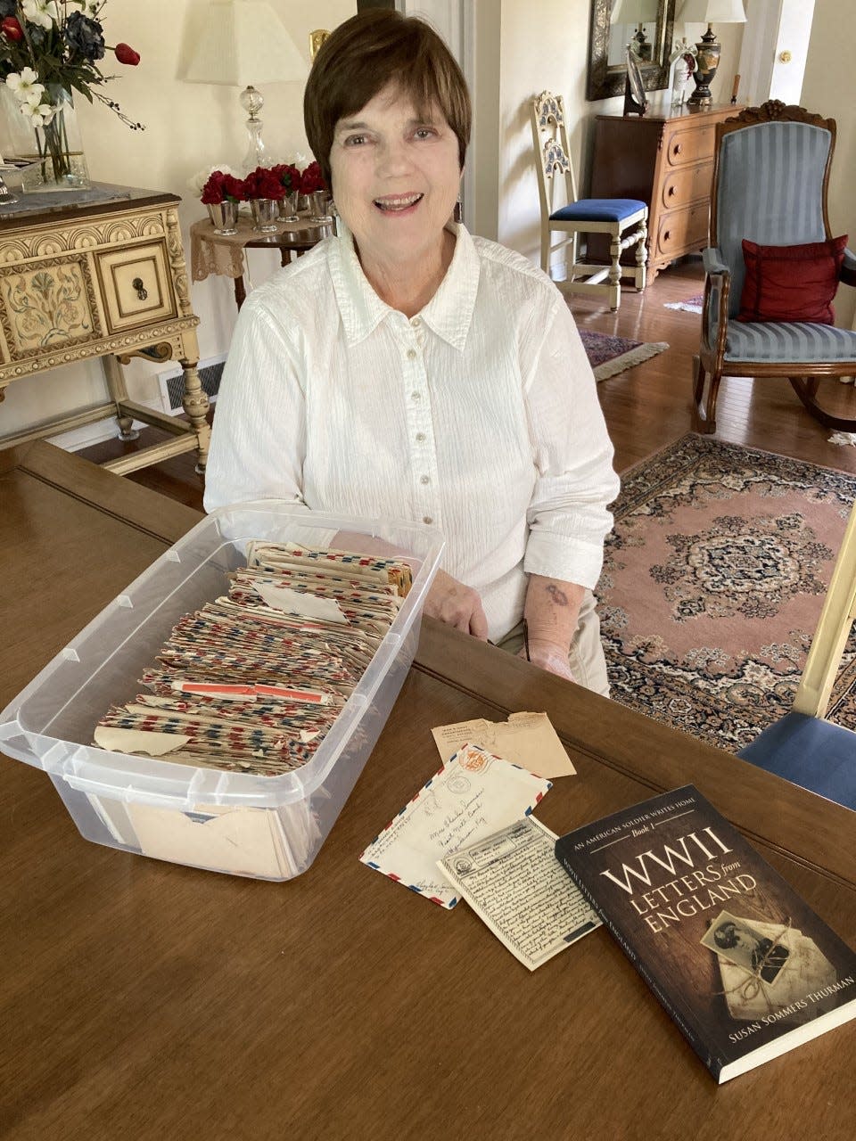 Susie Thurman self-published the first volume of “WWII Letters from England: An American Soldier Writes Home” based on the correspondence from her father Charles “Muggins” Sommers while he served at Burtonwood, Great Britain’s largest Royal Air Force Base, assigned to the U.S. Army Signal Corps.