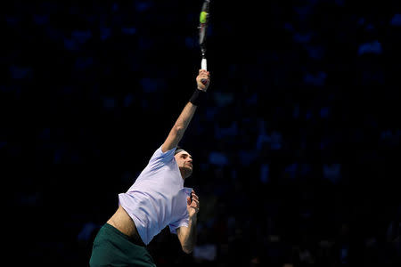 Tennis - ATP World Tour Finals - The O2 Arena, London, Britain - November 14, 2017 Switzerland's Roger Federer in action during his group stage match against Germany's Alexander Zverev Action Images via Reuters/Tony O'Brien