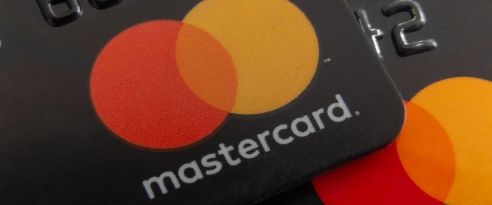 MasterCard plastic electronic card macro close up view