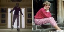 <p>Princess Diana was revered for her accessible, down-to-earth style. <em>The Crown</em> couldn't resist teasing fans with actress Emma Corrin wearing one of her most iconic looks: Pink gingham pants and a hot pink sweater.</p>