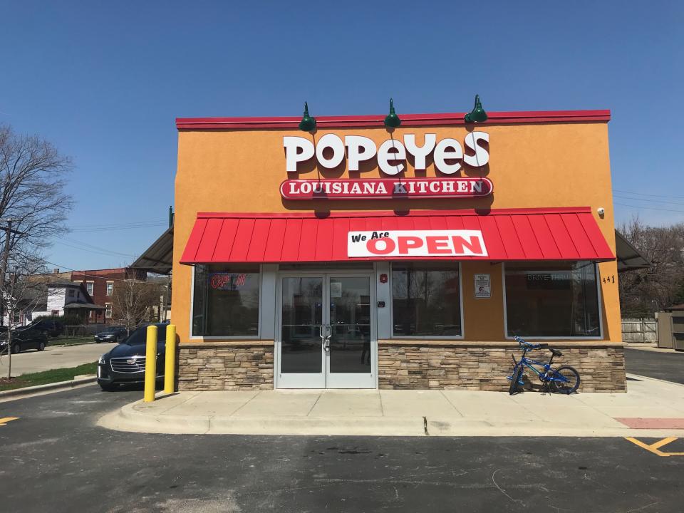 A district manager told Joliet Patch in April that Popeyes will provide free meals to all on-duty Joliet police officers. Image via John Ferak/Patch