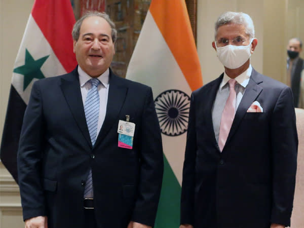    External Affairs Minister S Jaishankar with his Syrian counterpart Faisal Mekdad