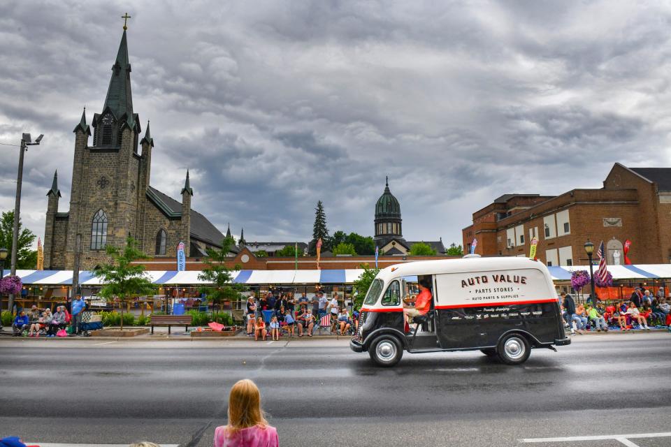 A vintage van takes part in the St. Joseph Lions Club Fourth of July Parade Monday, July 4, 2022, in downtown St. Joseph. 