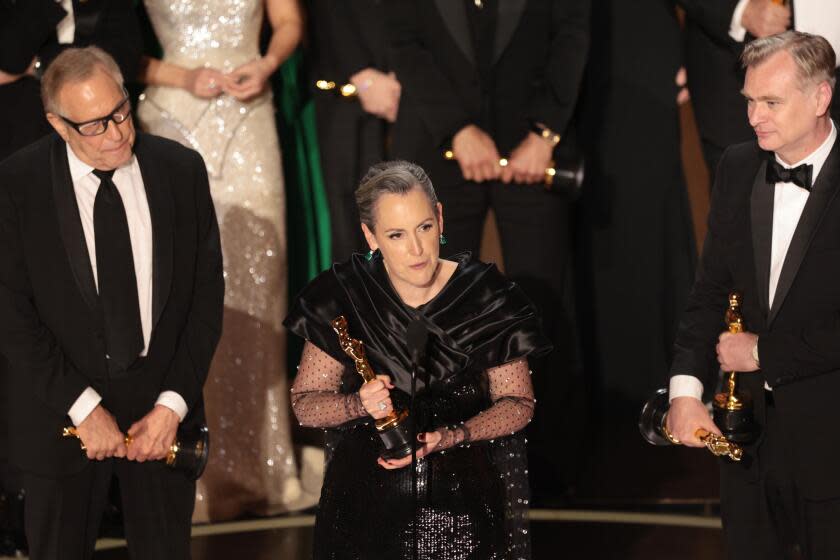 Hollywood, CA - March 10: Emma Thomas during the live telecast of the 96th Annual Academy Awards in Dolby Theatre at Hollywood & Highland Center in Hollywood, CA, Sunday, March 10, 2024. (Myung J. Chun / Los Angeles Times)