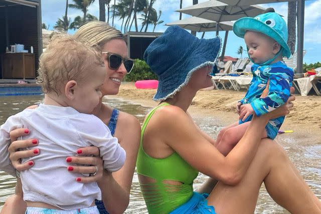 <p>Nicky Hilton/Instagram</p> Nicky and Paris Hilton with their sons in 2023.