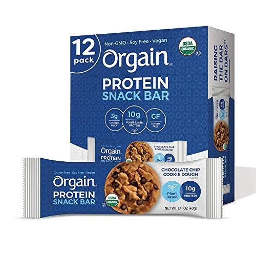 3) Orgain Organic Chocolate Chip Cookie Dough Protein Bar